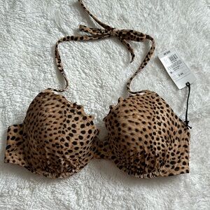 Shade and shore animal print halter swim top 34C